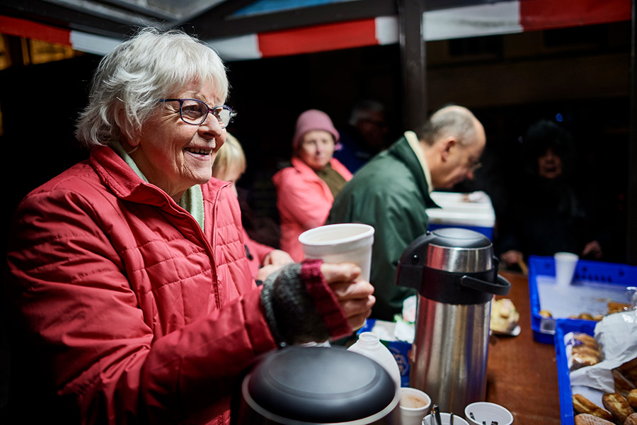 Person serving drinks