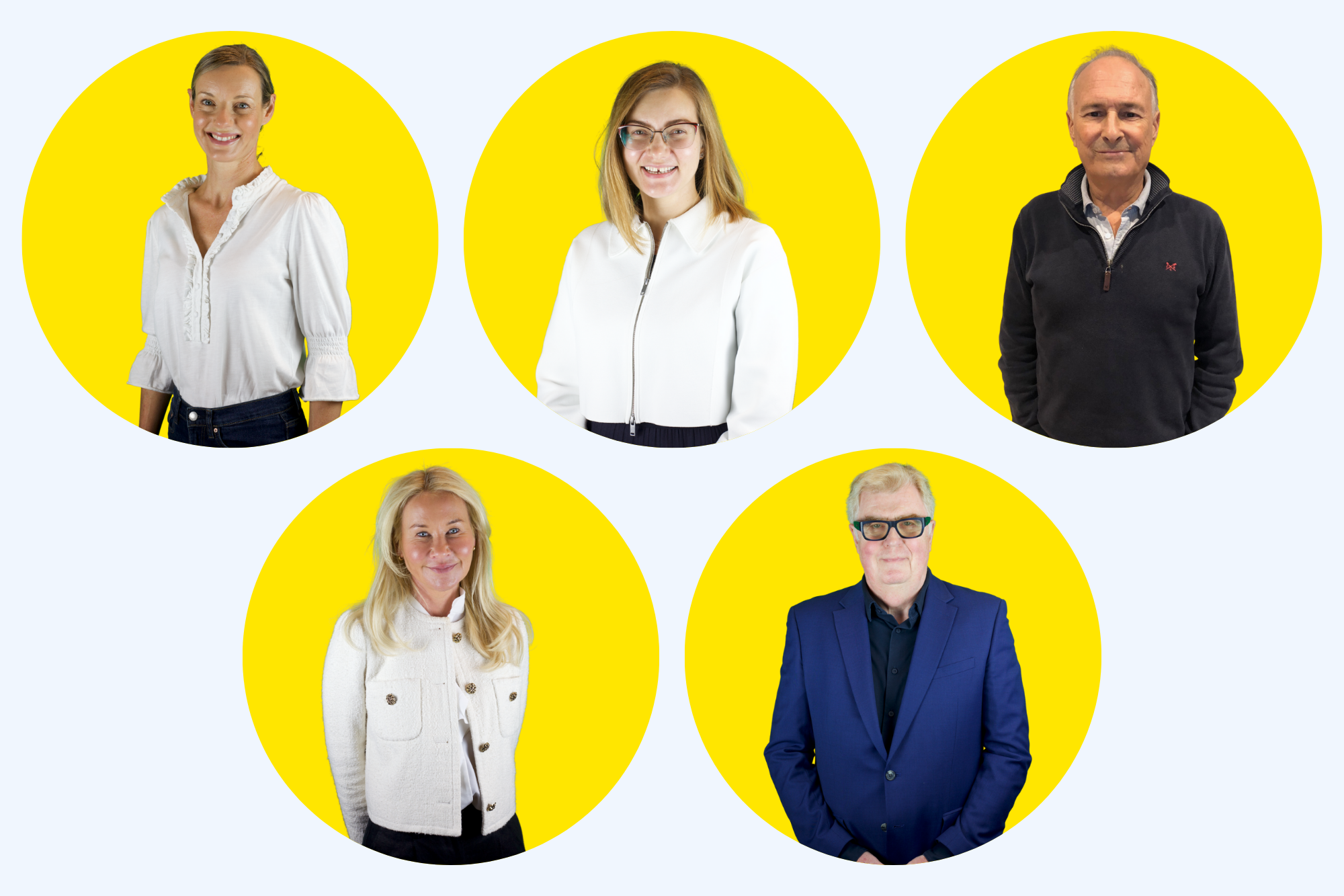 5 profile photos of the new Pilotlight Trustees