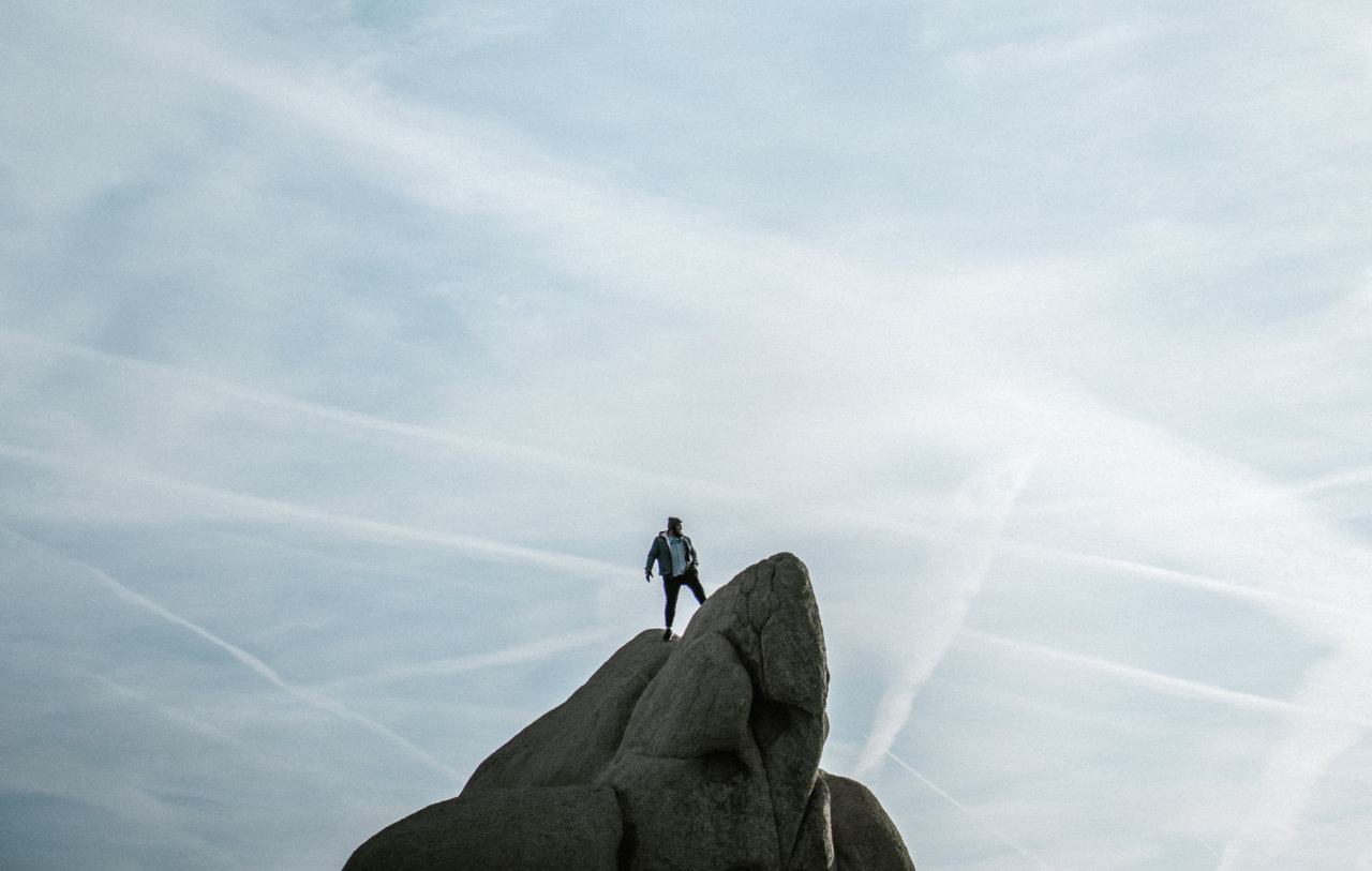 A man standing on a rock