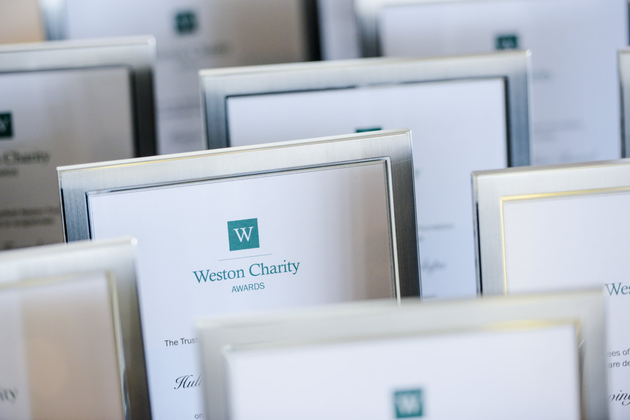 Weston Charity Awards certificates
